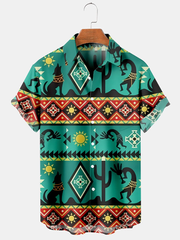 Fydude Men's western print shirt