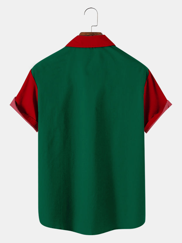 Fydude Men'S Christmas Band Printed Shirt