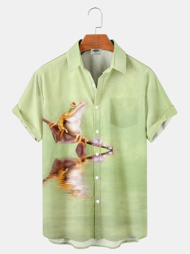 Fydude Men'S Frog Printed Shirt