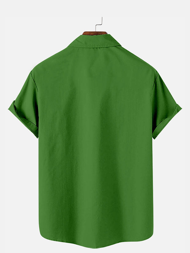 Fydude Men'S St. Patrick'S Day DRUNK Print Short Sleeve Shirt