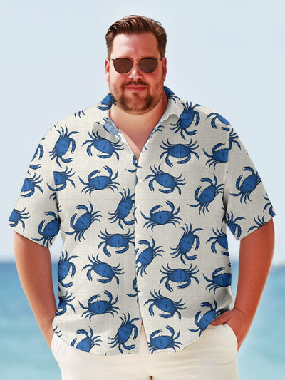Fydude King Size Men'S Crab Printed Shirt