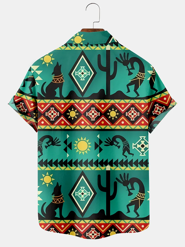 Fydude Men's western print shirt