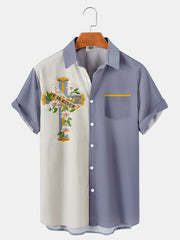Fydude Men'S Lilies And Cross Easter Printed Shirt