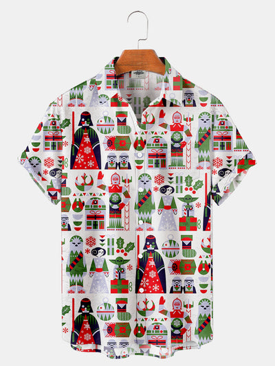 Fydude Men'S Christmas Printed Shirt