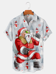 Fydude Men'S Christmas Santa Printed Shirt