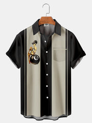 Fydude Men'S Billiards Pin Up Girl Sports Printed Shirt
