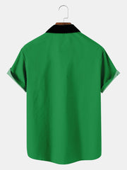 Fydude Men'S St. Patrick'S Day Sham Rocker Print Short Sleeve Shirt