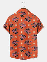 Fydude Men'S Western Cowboy Print Short Sleeve Shirt