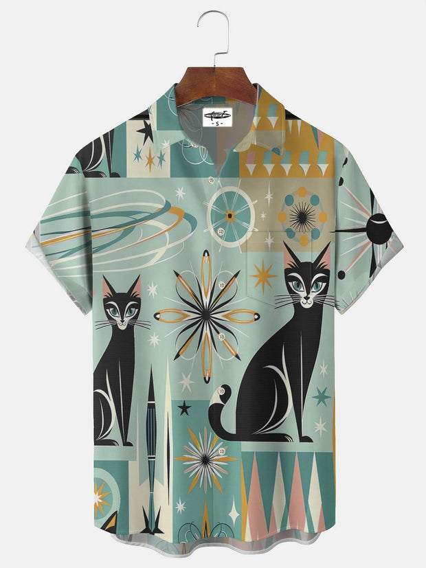 Men's Atomic Cat Print Shirt
