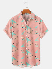 Fydude Men'S Atomic Geometry In The 1950s Printed Shirt