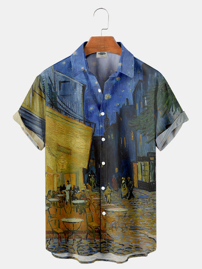 Men's Vincent van Gogh "Café Terrace at Night" Print Shirt