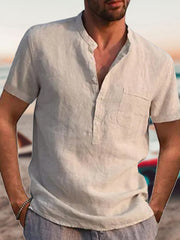 Fydude Men'S Vacation Cotton linen Shirt