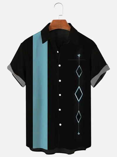Men'S Casual Diamond Printed Shirt