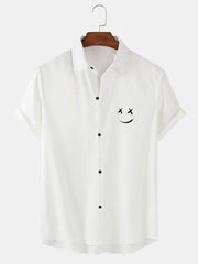 Mens Smile Face Print Shirts