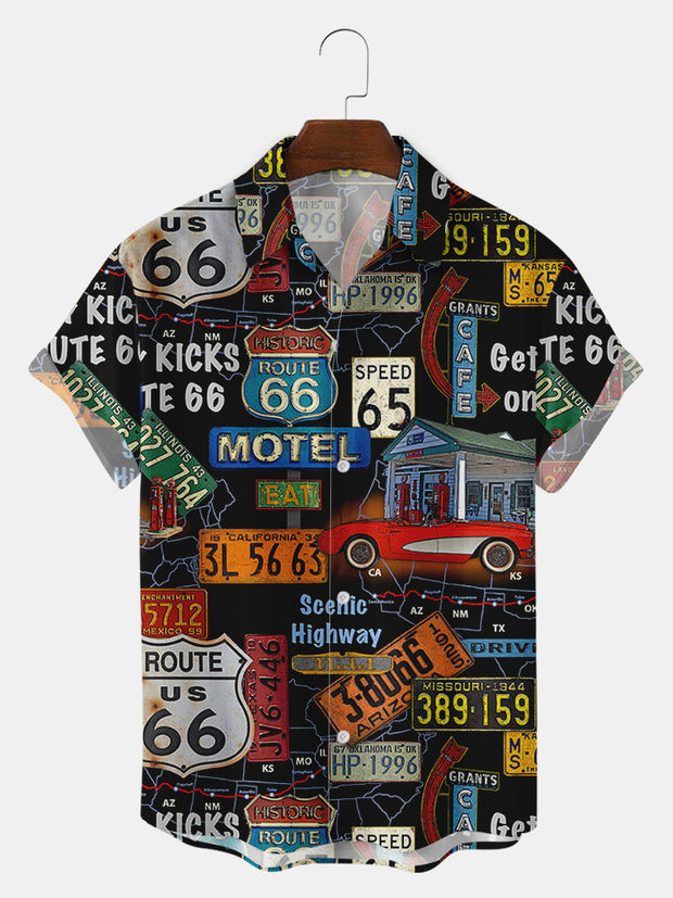 Men'S HISTORIC Route 66 Print Shirts & Tops