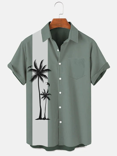 Men'S Casual Coconut Tree Printed Shirt