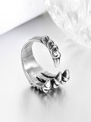 Resizable Vintage Gothic Stainless Steel Dragon Claw Rings