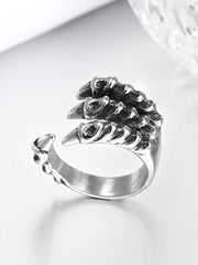 Resizable Vintage Gothic Stainless Steel Dragon Claw Rings