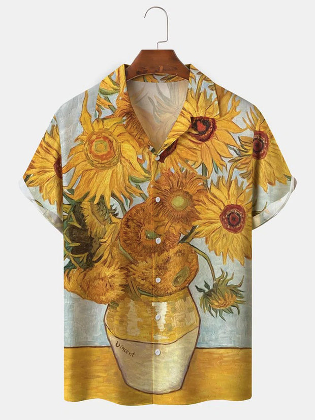 Men's Vincent van Gogh "Sunflowers" Print Shirt