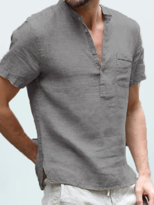 Cotton Linen Solid Color Shirt