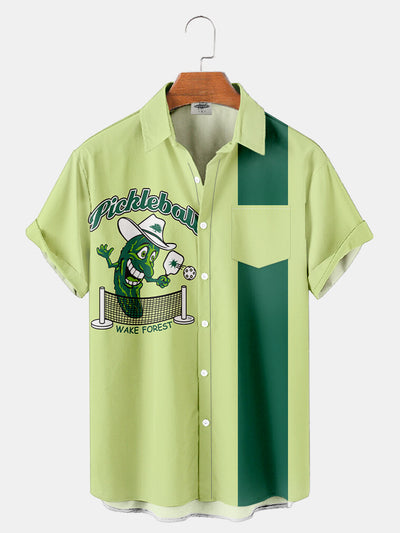 Fydude Men'S Pickleball Printed Shirt
