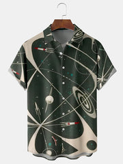 Fydude Men'S Space Geometric Pattern Printed Shirt