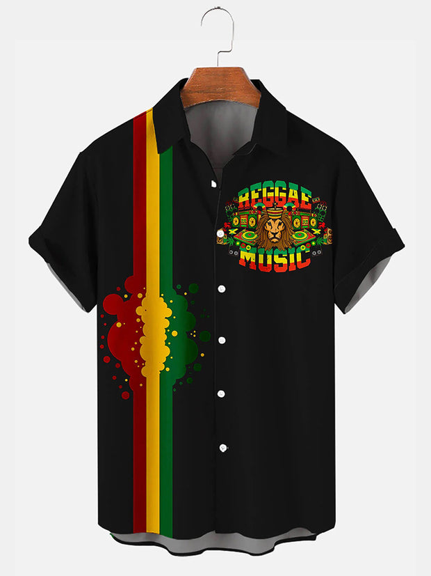 Fydude Men'S Reggae Music Printed Shirt