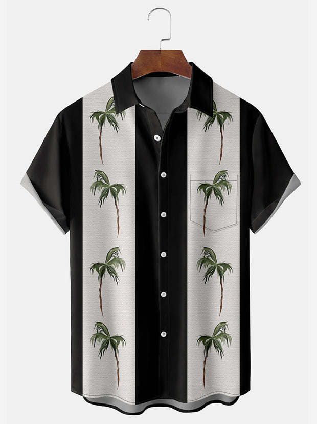 Fydude Men'S Coconut Tree Printed Shirt