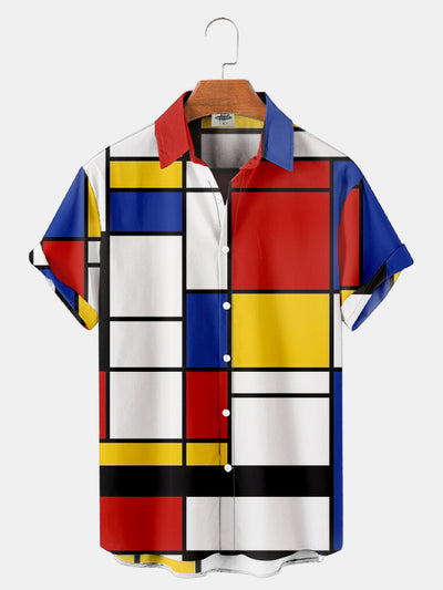 Fydude Men's Mondrian Printed Shirt