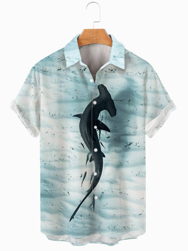 Men's Whale Shirt Collar Printed Shirt