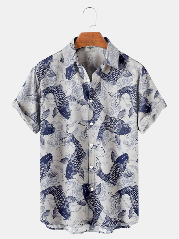 Men's Koi Fish Print Shirt