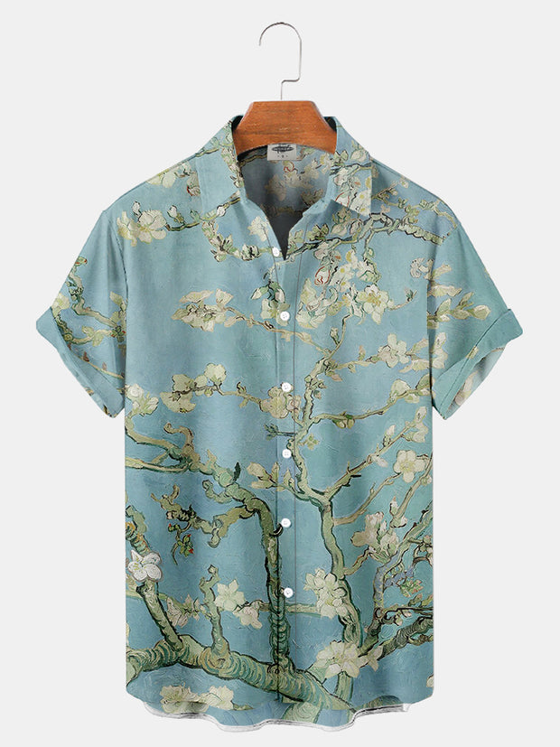 Mens Van Gogh"almond blossoms"Print Shirt