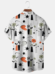 Fydude Men'S Vintage Geometric Pattern Printed Shirt