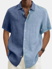 Fydude Men's Wrinkle-free colour blocking Print Shirt