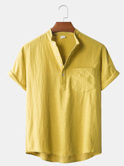 Men'S Casual Plain Print Shirt