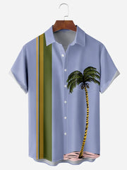 Fydude Men'S Coconut Tree Print Shirt