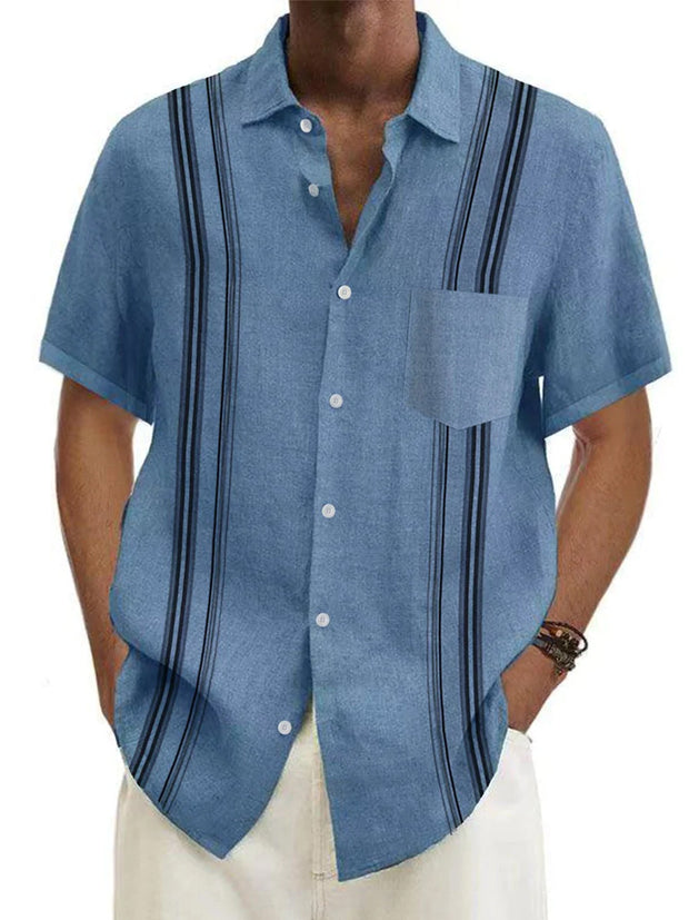 Men'S wrinkle-free Stripe Print Shirt