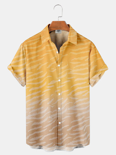 Fydude Men'S Tie-Dye Print Short-Sleeved Shirt