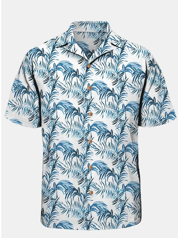 Fydude Men'S Hawaiian Botanical Print Shirt