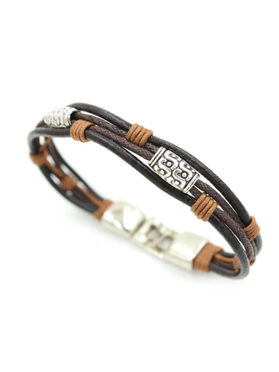 Two Tone Wrapped Leather Bracelet