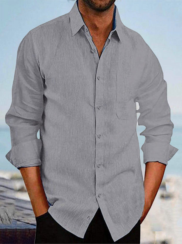 Men'S Cotton Linen Long Sleeves Shirts