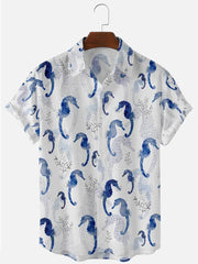 Hippocampus Element Printed Shirt