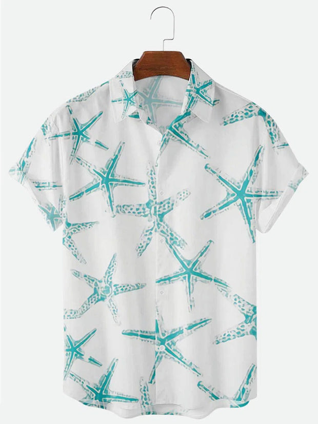 Short Sleeve Starfish Print Shirt