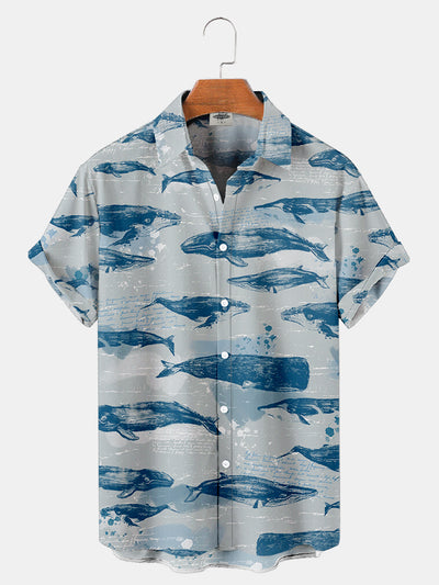 Men'S Whale Print Shirt