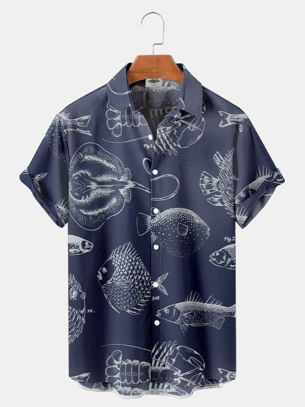 Men'S Marine Life Print Shirt