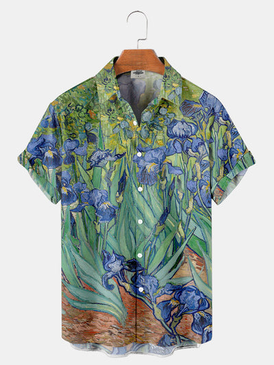 Fydude Men'S Van Gogh 'iris' Print Shirt