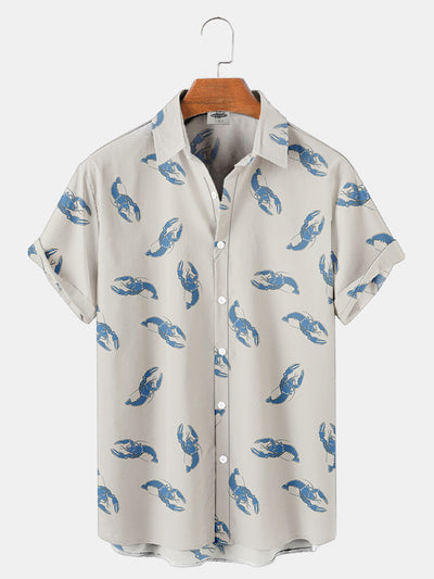 Fydude Men'S Lobster Print Shirts