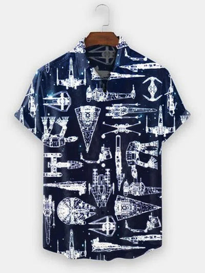 Mens Aerospace Machine Print Shirts