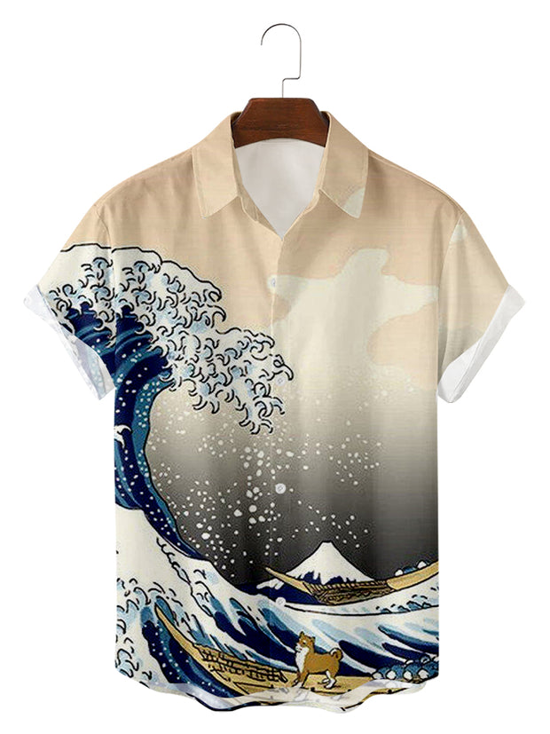 Men's Waves Print Shirt