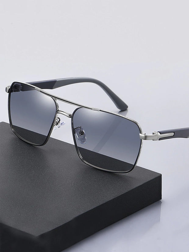 Men's Polarized Two Tone Large Frame Spring Sunglasses